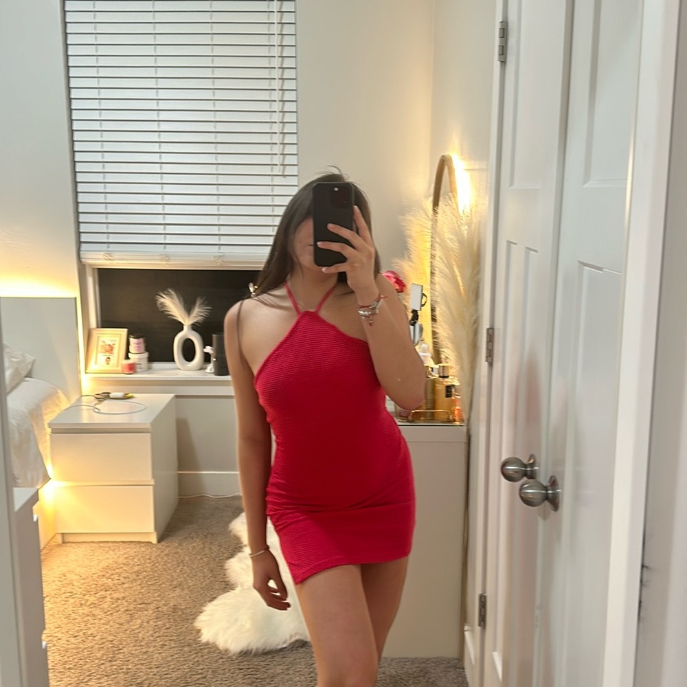 Pink mini summer dress